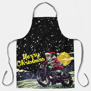 Grappige Biker Sinterklaas Prettig Kerstfeest Schort