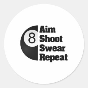 Grappige biljart 8-ll Pool Player Gift Ronde Sticker