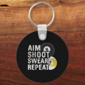 Grappige biljart doel scheut vloeken sleutelhanger (Voorkant)
