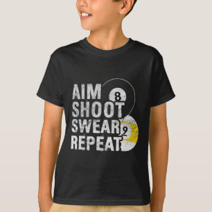 Grappige biljart doel scheut vloeken t-shirt
