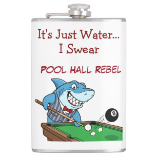Grappige biljart haai rebel drankfles heupfles