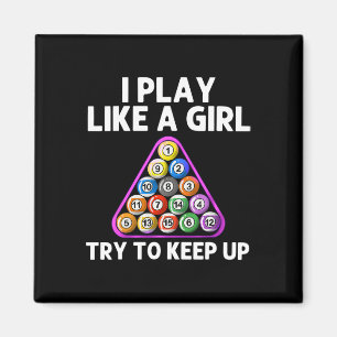 Grappige Biljart Kunst voor Vrouwen Meisjes Mama 8 Magneet