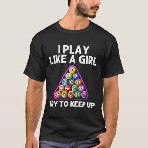 Grappige Biljart Kunst voor Vrouwen Meisjes Mama 8 T-shirt