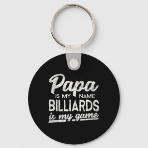 Grappige biljart papa cadeau sleutelhanger