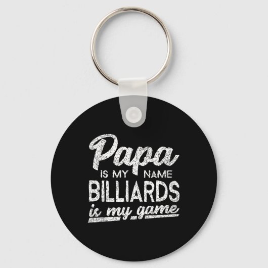 Grappige biljart papa cadeau sleutelhanger (Voorkant)