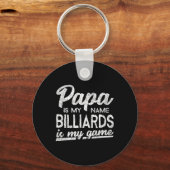 Grappige biljart papa cadeau sleutelhanger (Voorkant)