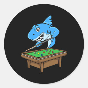 Grappige Biljart Pool Haai Hall Snooker Joke Billi Ronde Sticker