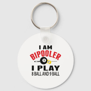Grappige biljart Pool Player Gift Ik speel Pool Bi Sleutelhanger