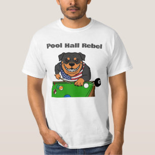 Grappige Biljart Poolhal Rebellie Rottweiler T-shirt
