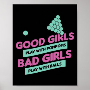 Grappige biljart poolspeler cadeau voor vrouwen en poster