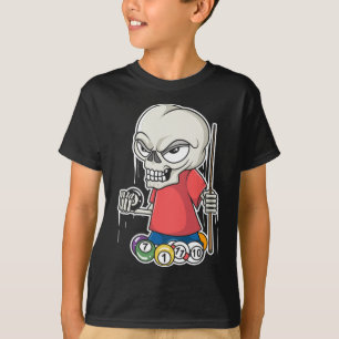 Grappige biljart schedel in snooker pool speler ge t-shirt