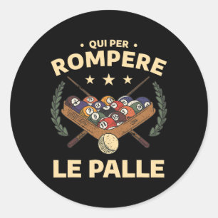 Grappige biljart sport offerte voor biljartspeler ronde sticker