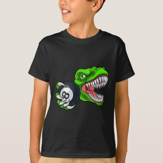 Grappige Biljart T-rex Art Biljart Spelen Pool P T-shirt (Voorkant)