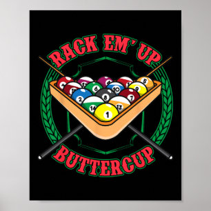 Grappige biljart zwembad hal snooker rack em up bu poster