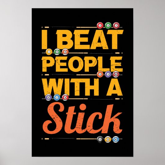 grappige biljartsporten poster (Voorkant)