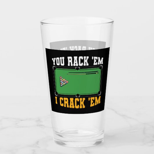 grappige Billiardzaal woordkunst Glas (Voorkant)