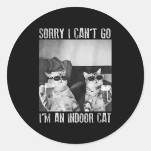 Grappige binnenkat meme sorry dat ik niet naar ret ronde sticker