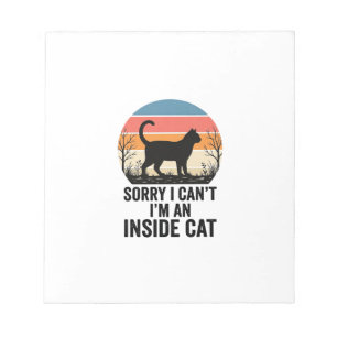 Grappige Binnenkat Vintage Kattenliefhebber Design Notitieblok