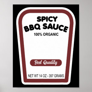 Grappige Biologische BBQ Saus Halloween Gemakkelij Poster