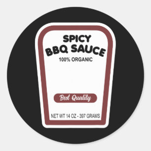 Grappige Biologische BBQ Saus Halloween Gemakkelij Ronde Sticker