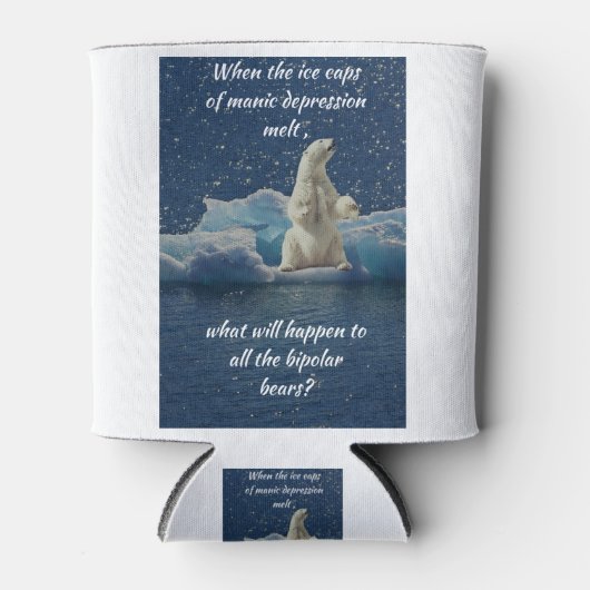 Grappige bipolaire Beren Blikjeskoeler (Voorkant)