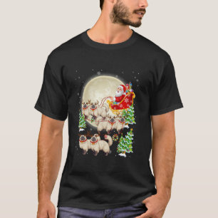 Grappige Birman Cat Rendier Santa Sleigh Merry Chr T-shirt