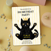 Grappige Black Cat verjaardagsfeestje uitnodiging