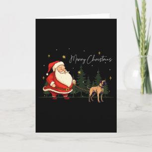 Grappige Black Mouth Cur Hond Sinterklaas Kerstmis Kaart