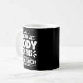 Grappige blad man grapjes met een lichaam als dit koffiemok (Voorkant links)