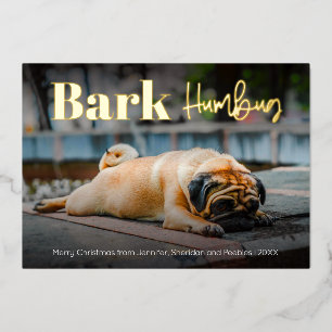 Grappige Blaffende Kwast Hond Eigen Foto Folie Feestdagenkaart