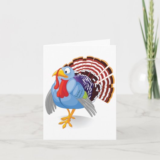 Grappige blauwe cartoonturkey met patriottische ve kaart (Voorkant)