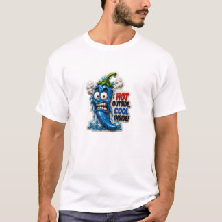 Grappige Blauwe Chilipeper T-shirt
