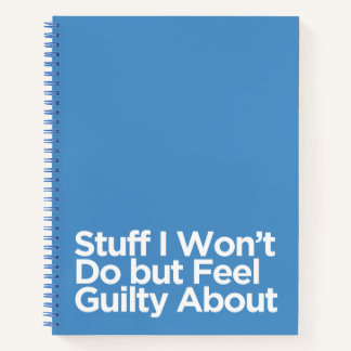 Grappige blauwe dingen die ik niet zal doen, maar notitieboek