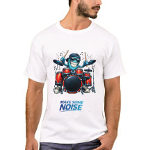 Grappige Blauwe Drummer Karakter Muziek Illustrati