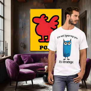 Grappige Blauwe Kat Origineel Humoristisch Ontwerp T-shirt