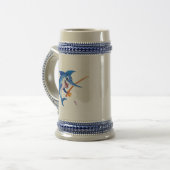 Grappige Blauwe Marlijn Vissen Bierpul (Voorkant links)