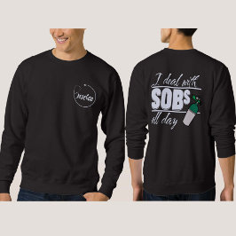 Grappige Blauwe Verpleegster 2 zijdige Typografie  Trui