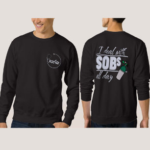 Grappige Blauwe Verpleegster 2 zijdige Typografie  Trui