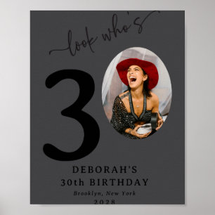 Grappige blik wie is 30 stijlvolle 30e verjaardag poster