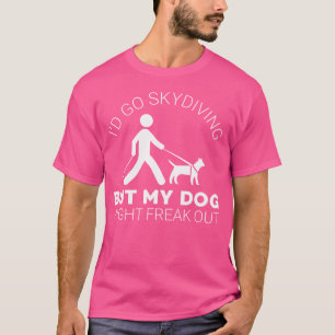 Grappige blinde grap zien oog hond skydiving blind t-shirt