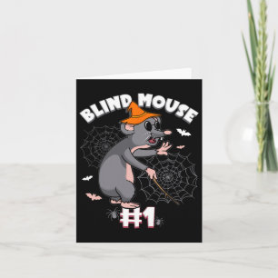 Grappige blinde muis #1 Halloween spookgroep famil Kaart