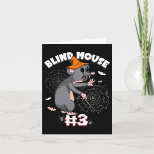 Grappige blinde muis #3 Halloween spookgroep famil Kaart