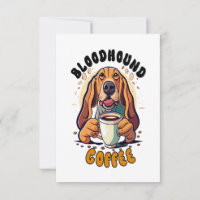 Grappige bloedhond die koffie drink