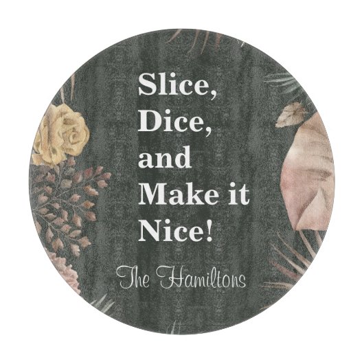 Grappige Bloemen Custom Snijplank (Voorkant)