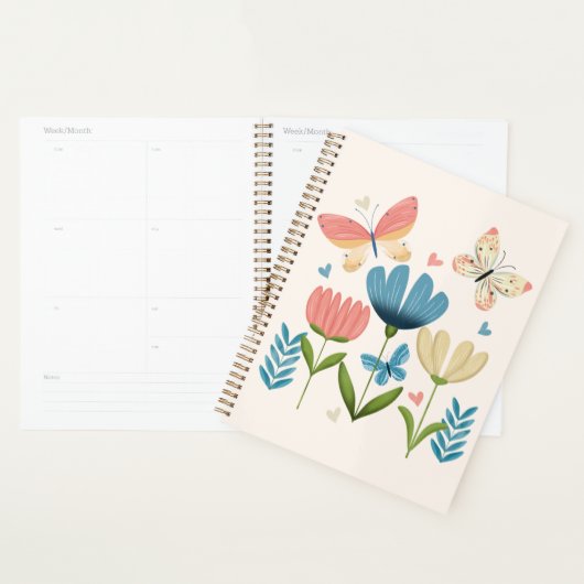 Grappige bloemen en vlinders Planner (Display)