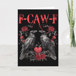 Grappige Bloemhart Raaf F-caw-f Anti Valentijnsdag Kaart