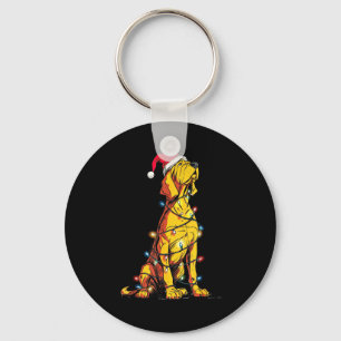 Grappige Bloodhound Kerst Grafische Hond Lichten L Sleutelhanger