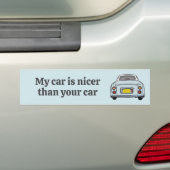 Grappige Blue Figaro Car is mooiere Bumpersticker (Op auto)
