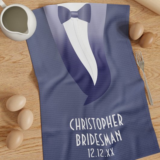 Grappige Blue Tuxedo Wedding Bow Stropdas Keuken H Theedoek