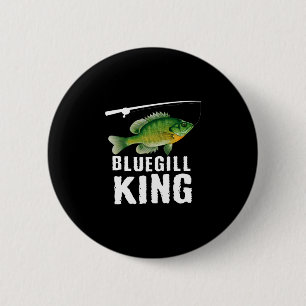 Grappige bluegill vissen grafische zoetwatervis ronde button 5,7 cm